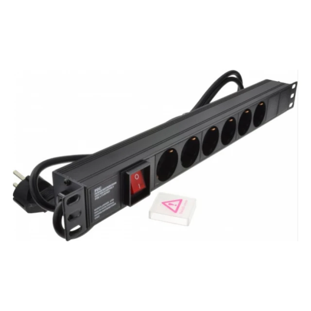 ExeLink Razvodni PDU panel za rack 19 in, sa 6 uticnih mesta, kabl 2m (aluminijum)