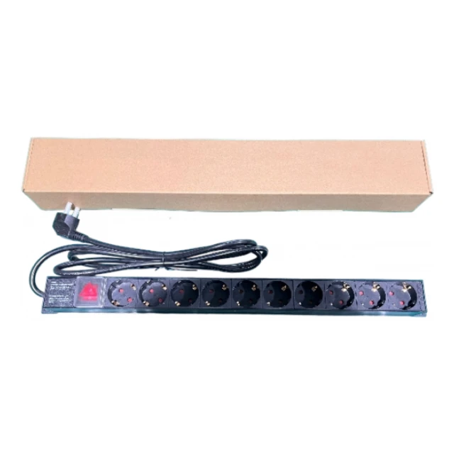 ExeLink Razvodni PDU panel za rack 19 in, sa 10 uticnih mesta, kabl 2m (aluminijum)