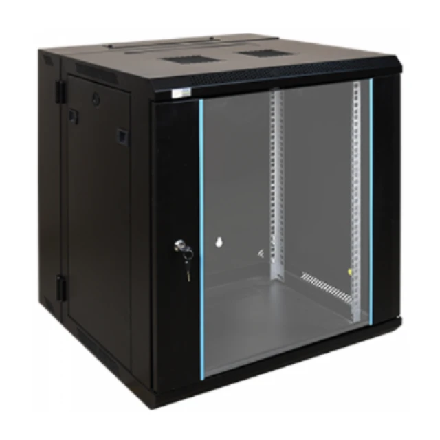 EXO:N Podno stojeci rack ormar sa tockicima, 600mm×450mm×12U, crni