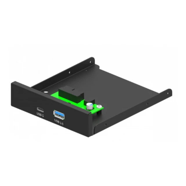 FDI3-U3C-01 Gembird interni 3.5 prednji PC panel USB 3.1 Type-A + Type-C port, crni