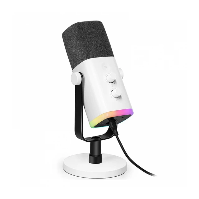 Fifine AM8 Dynamic RGB Microphone - White