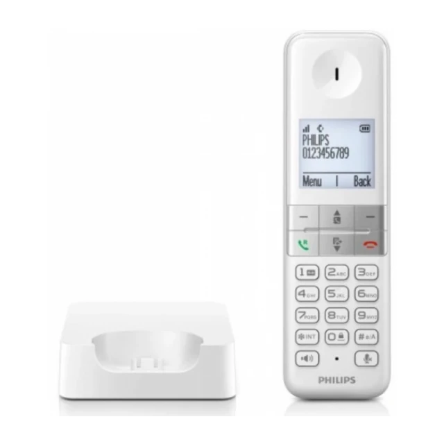 Fiksni bezicni telefon Philips D470 Ekran1.8inc, BLOCK, Polifon, White