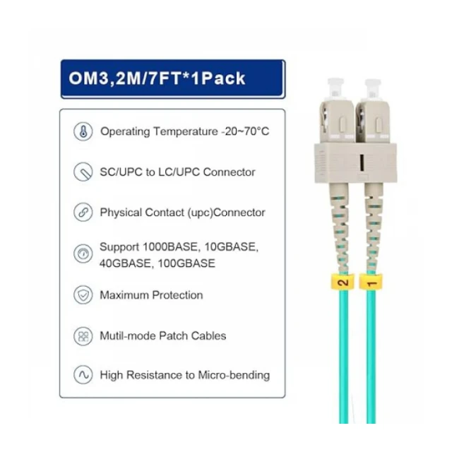 FO LC/UPC - SC/UPC MM OM3 DX LSZH Aqua 2.0mm 4769