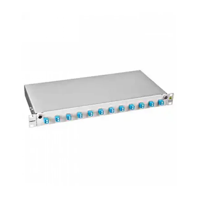 FO Splicebox 19 inča sa 4 LC singlemode duplex adapter Schrack HSELS08SLG RAL7035, PREMIUM