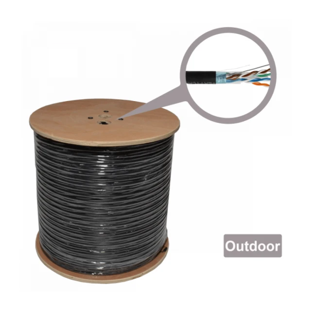 FPC-6260ME-SOL-OUT Gembird FTP cat6 Outdoor, solid 23AWG, 0,57mm PREMIUM CCA kotur pun presek 305m