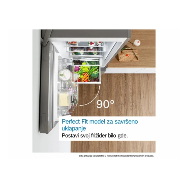 Frižider BOSCH KGN49LBCF/Serija 6/samostojeci/kombinovani/Total No Frost/C/440L/staklena vrata/crna
