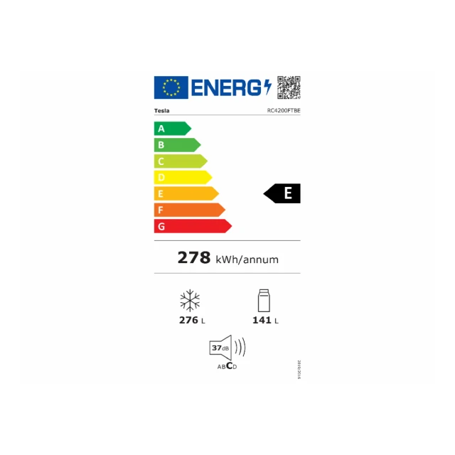 Frižider TESLA RC4200FTBE kombinovani/ Total NO Frost/ E/67x70,3x185/crna