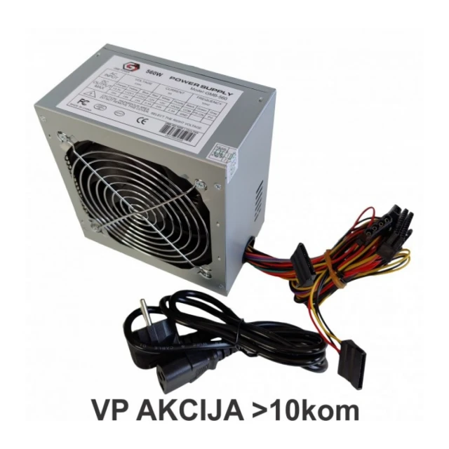 GMB-560-12 bez kutije ** Gembird napajanje 560W 12cm FAN, 20+4pin, 4pin 12V,2xSATA 2xIDE (1065)