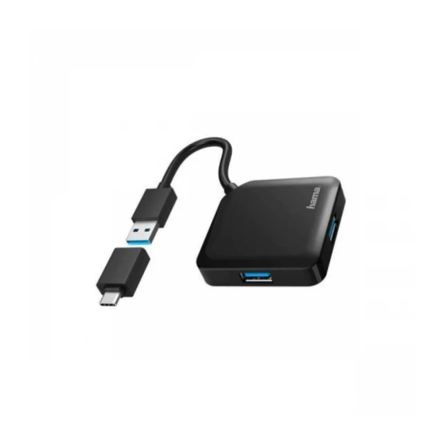 HAMA USB 3.2 HUB 1:4 5Gbit/s + USB-C adapter 200116