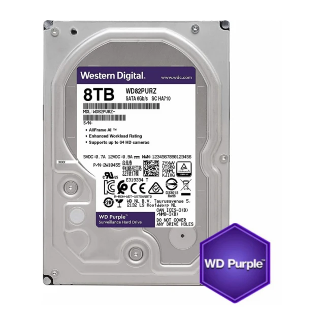 HDD 3.5 8TB WD85PURZ WD Purple 24/7 5400RPM 256MB SATA3