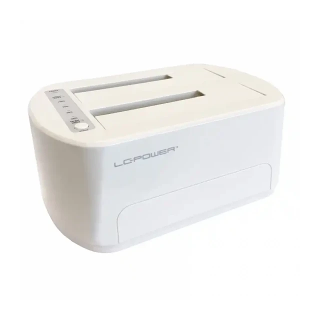 HDD DOCKING LC-DOCK-U3-VI USB3.2  2xSSD/HDD White, Display