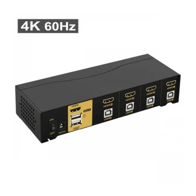 HDMI KVM USB svič CKL-94H2 4 ports HDMI 2.0 Compliant up to 4K HDTV, svič mode: push button / hotkey