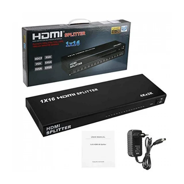 HDMI spliter 1x16 12V/3A ver.1.4 KT-HSP-1.16