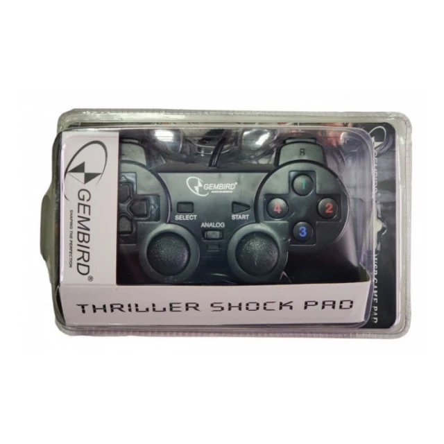 JPD-THRILLERSHOCK-BOX ** Gembird USB 2.0 analog vibration gamepad black(alt. JPD-UDV-01 (343)