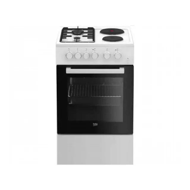 Kombinovani Elektricni sporet Beko FSS 54010 DW/85x50x60/4 funkcije/2 gorionika/2 ringle/60l rerna