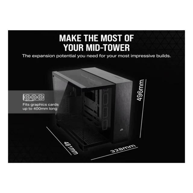 Kucište CORSAIR 6500X Mid-Tower/dve komore/kaljeno staklo/bez napajanja/crna/obsidijan aluminijum