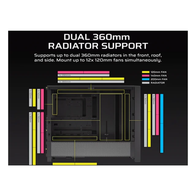 Kucište CORSAIR FRAME 4000D Mid-Tower/ATX/kaljeno staklo/bez napajanja/crna