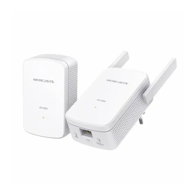LAN Mercusys MP510 KIT v1.2 AV1000 Gigabit Powerline WiFi Kit zidni adapter sa integrisanom uticnicom, za mrežu preko strujne instalacije (2 kom komplet) (72671)
