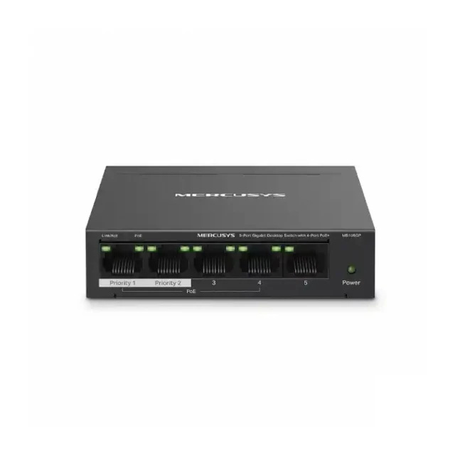 LAN Switch Mercusys MS105GP v2.0, 5port 10/100/1000Mbps Desktop Switch with 4-Port PoE+ (72673)
