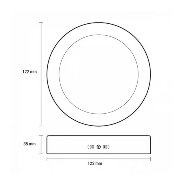 LED okrugla nadgradna panel svetiljka 6W 6400K dnevno svetlo 122mm LNP-O-6/W