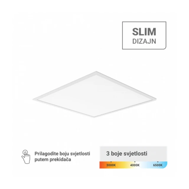 LED PANEL SLIM UGR/NAD KOC 40W 100lm/W 3 CCT 595x595x9mm GREEN TECH