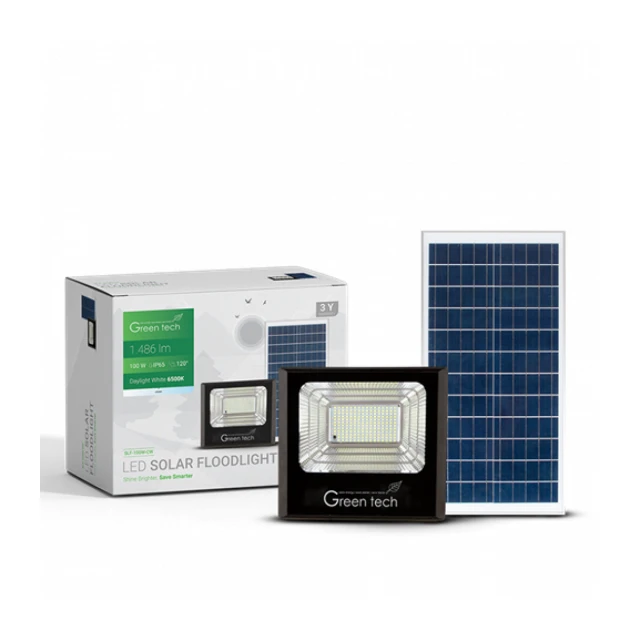 LED REFLEKTOR 100W GREENTECH 6500K SOLARNI 2-DELNI SLF-100W-CW