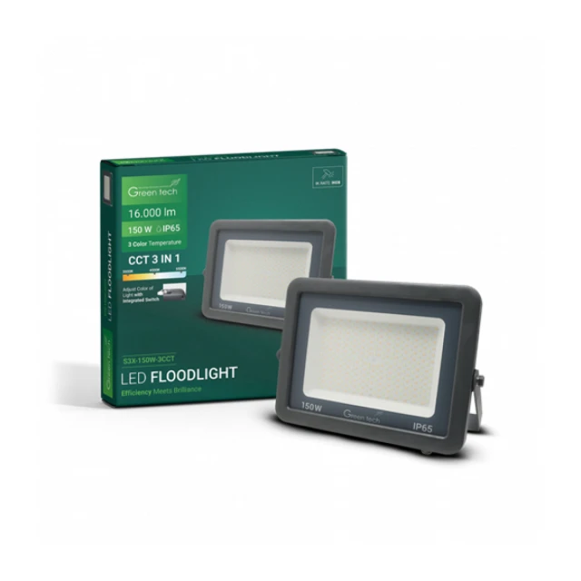 LED REFLEKTOR ALUMINIJUMSKI 150W 3CCT IP65 GREEN TECH