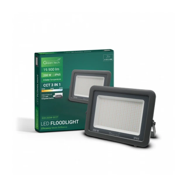 LED REFLEKTOR ALUMINIJUMSKI 200W 3CCT IP65 GREEN TECH