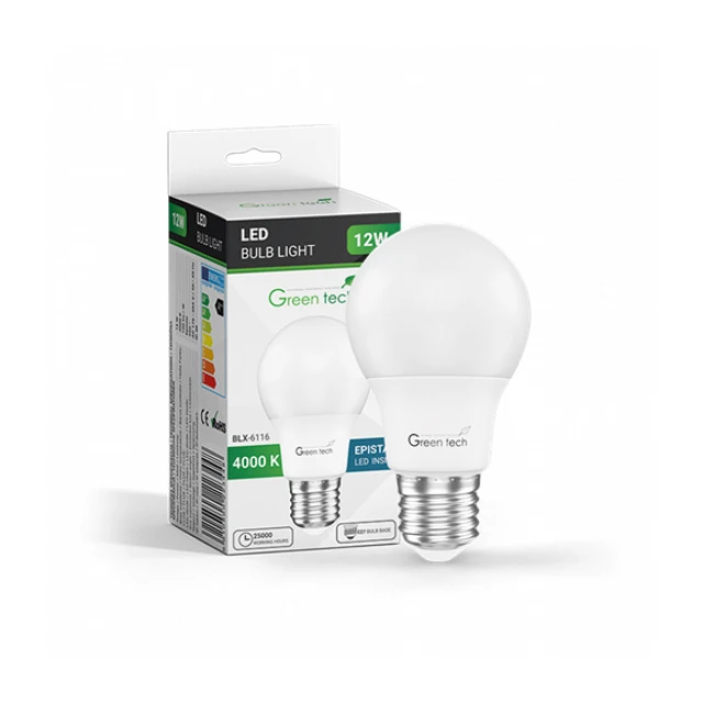 LED SIJALICA E27 12W 4000K 1200lm A60 IP40 Epistar chip GREEN TECH