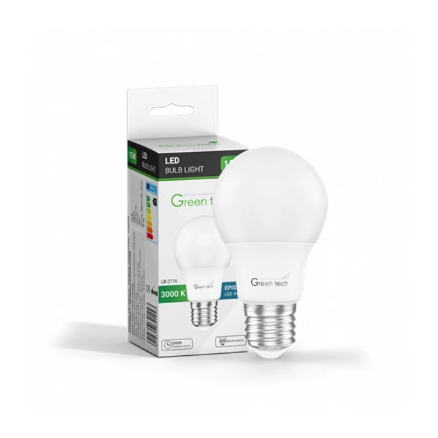LED SIJALICA E27 15W 3000K 1500lm A60 IP40 Epistar chip GREEN TECH