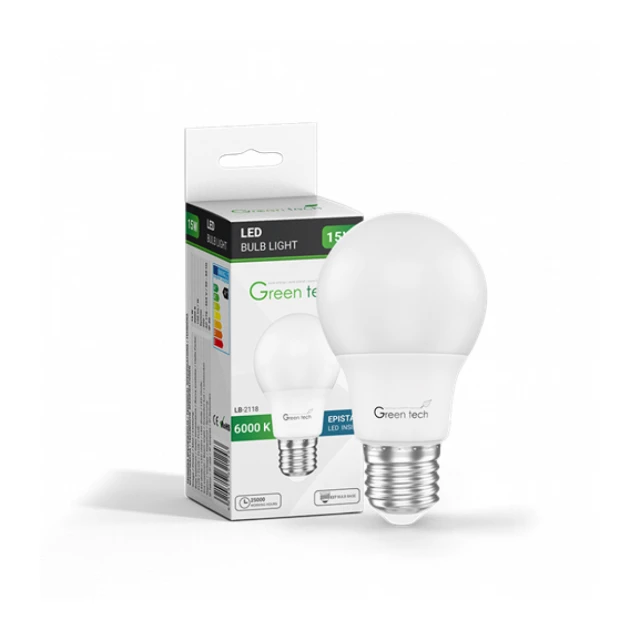 LED SIJALICA E27 15W 6000K 1500lm A60 IP40 Epistar chip GREEN TECH