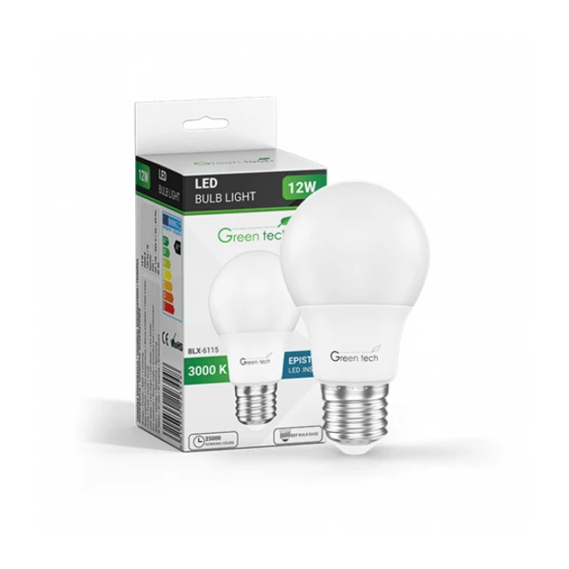 LED SIJALICA E27/A60 12W 3000K 1200lm IP40 EPISTAR CHIP GREEN TECH