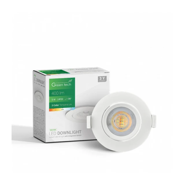 LED SPOT UGR 5W GREENTECH 3CCT 3000-4000-6500K DWX-5WH BELI SA ZAKRETANJEM