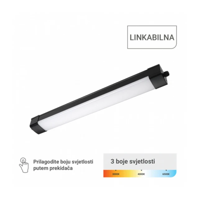 LED SVETILJKA VODONEPROPUSNA 30W 3CCT IP65 CRNA GREEN TECH