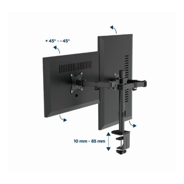 MA-D2-03 * Gembird Podesivi dupli stoni drzac za monitor, tilt, 17-32 max.2x9kg (1972)