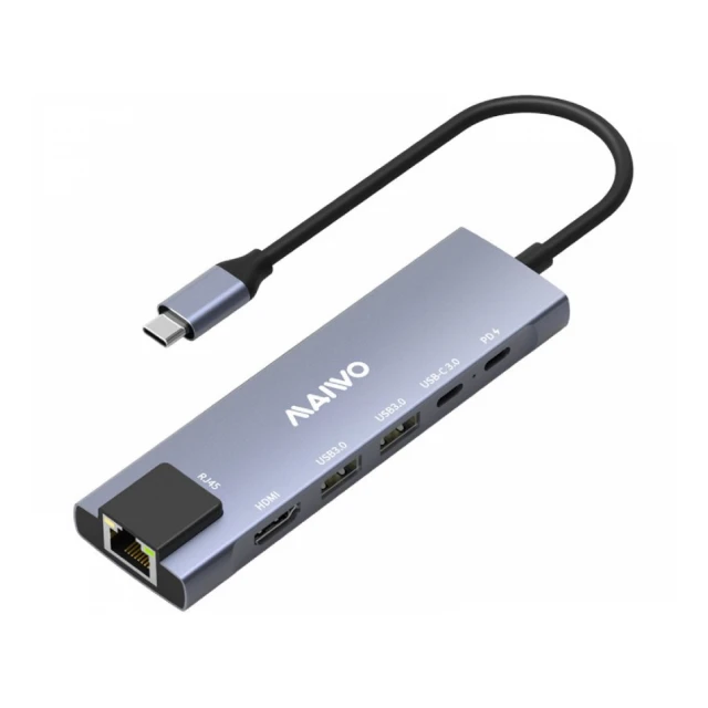 MAIWO USB 3.1 Tup-C 6 u 1 adapter USB3.0+HDMI+USB C PD+USB C DATA+RJ45, KH06RH 