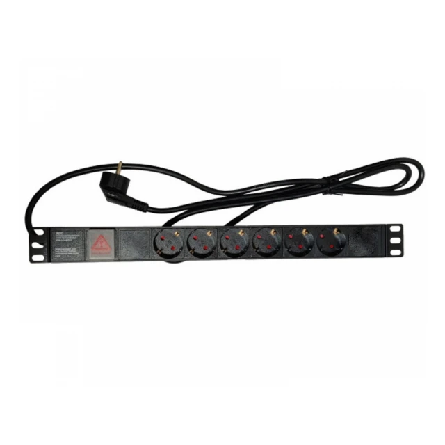 MAXPRO LINE Napojna letva 19 inča, 6 mesta, 16A 