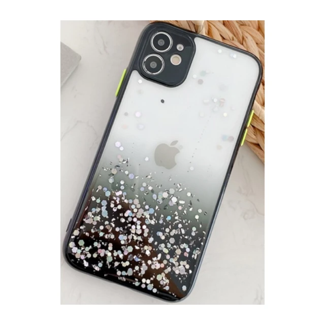 MCTK6-IPHONE XS Max * Furtrola 3D Sparkling star silicone Black (89)