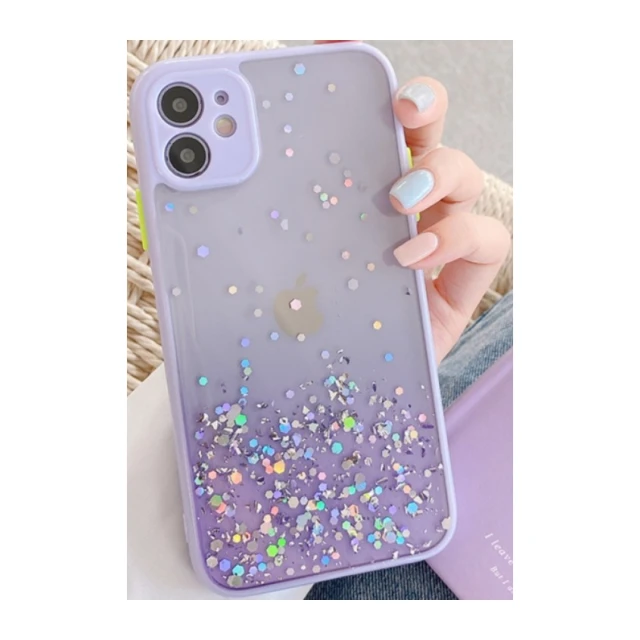 MCTK6-IPHONE XS Max * Furtrola 3D Sparkling star silicone Purple (89)