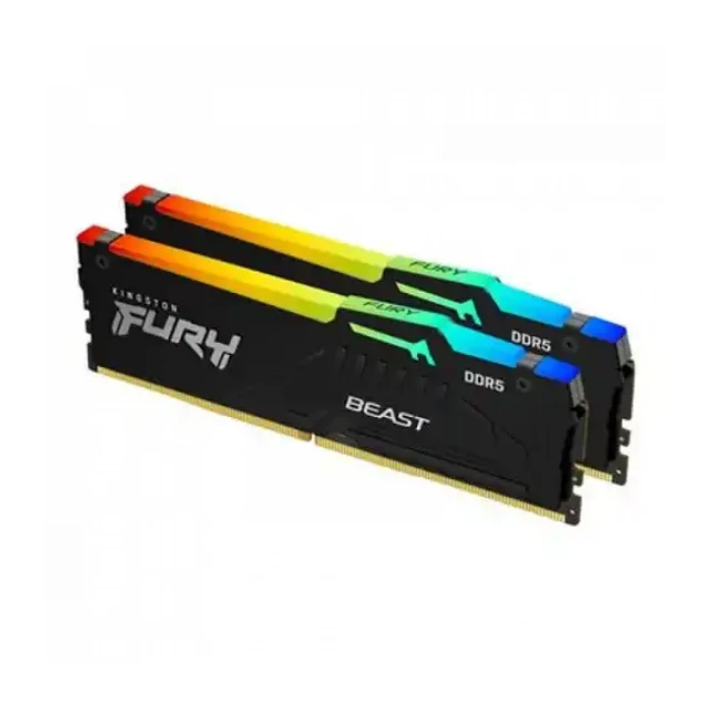 Memorija DDR5 64GB (2x32GB) 6000MHz Kingston Fury Beast RGB KF560C30BBAK2-64