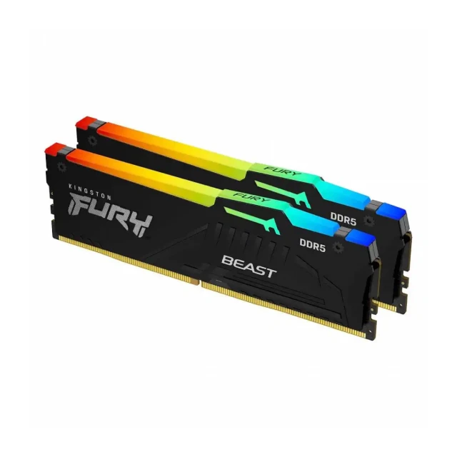 Memorija DDR5 64GB (2x32GB) 6000MT/s Kingston Fury Beast RGB KF560C40BBK2-64