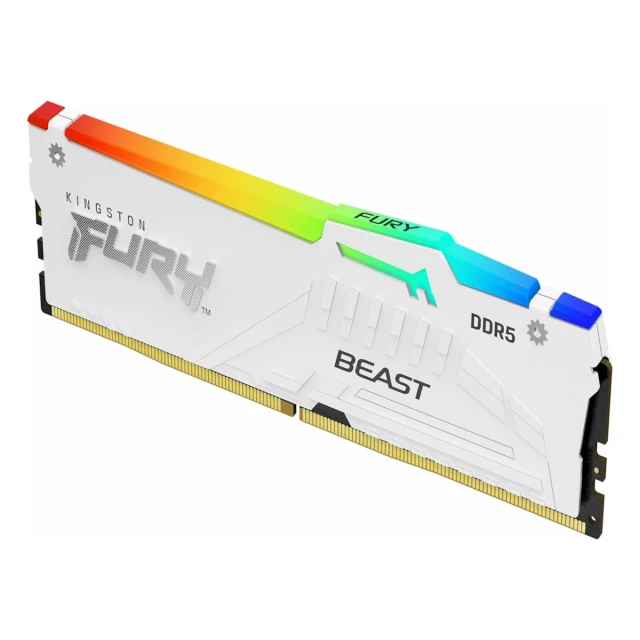 Memorija KINGSTON 16GB/DIMM/DDR5/5200MHz/CL40/FURY Beast RGB/bela