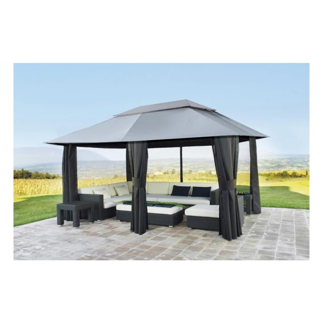 Metalna gazebo tenda Belize -  siva