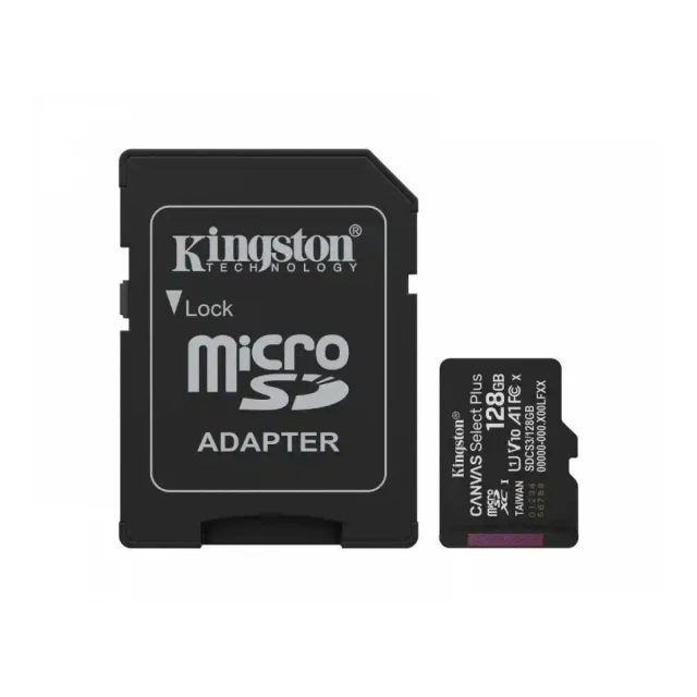 Micro SD Card 128GB Kingston + SD adapter SDCS3/128GB class 10