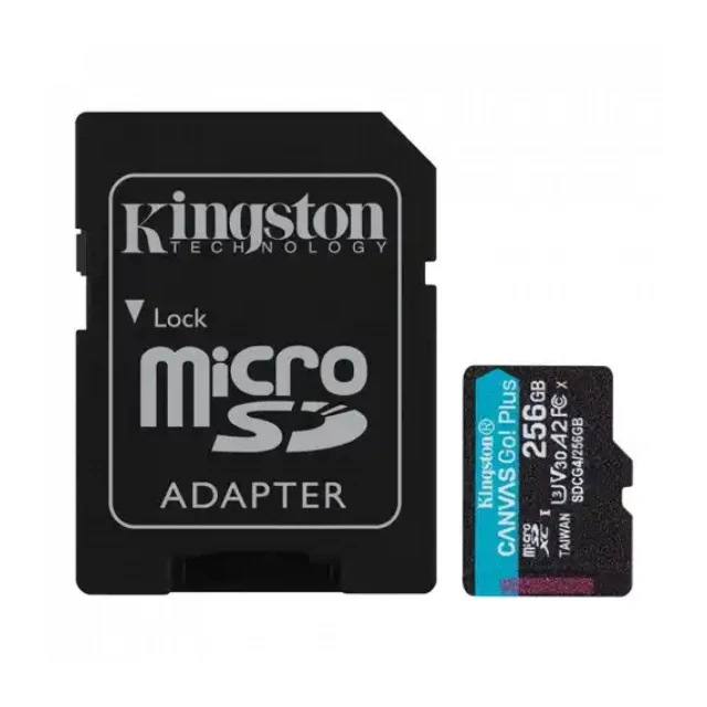 Micro SD Card 256GB Kingston+SD adapter SDCG4/256GB -  200/160 MB/s