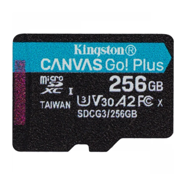 Micro SD Kingston 256GB Canvas GoPlus Class10 UHS-I U3 V30 A2, SDCG3/256GB