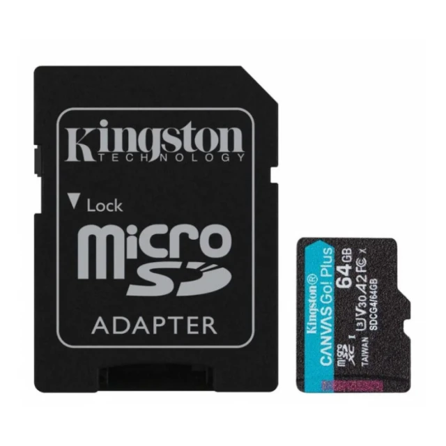 Micro SD Kingston 64GB Canvas Go Plus SDCG4/64GB +adapter