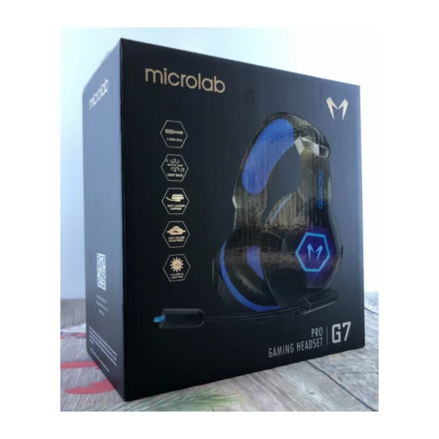 Microlab G7 Gejmerske slusalice sa mikrofonom 40mm/32Ohm, color LED, 3.5mm + USB red/black