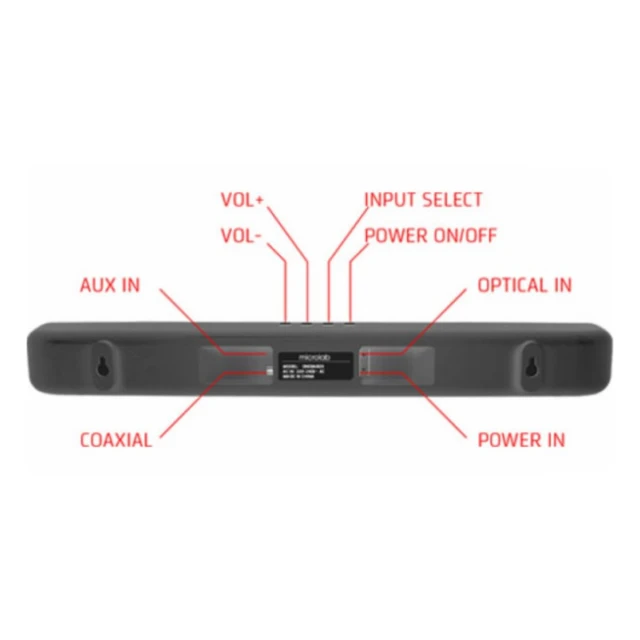 Microlab Onebar04 LED Bluetooth speaker soundbar 2x20W, AUX, Optical, Coaxial, Daljinski, black