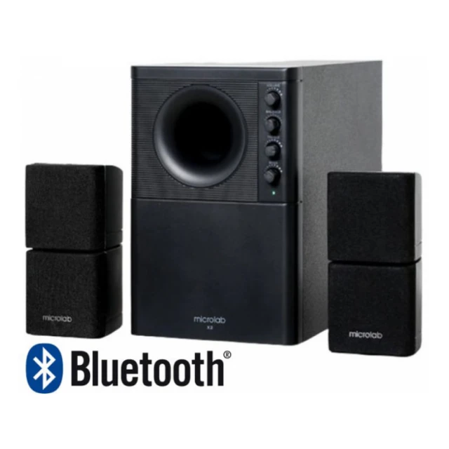 Microlab X2BT Aktivni drveni zvucnici 2.1 sistem 46W RMS (20W+2*13W) 3,5mm, Bluetooth